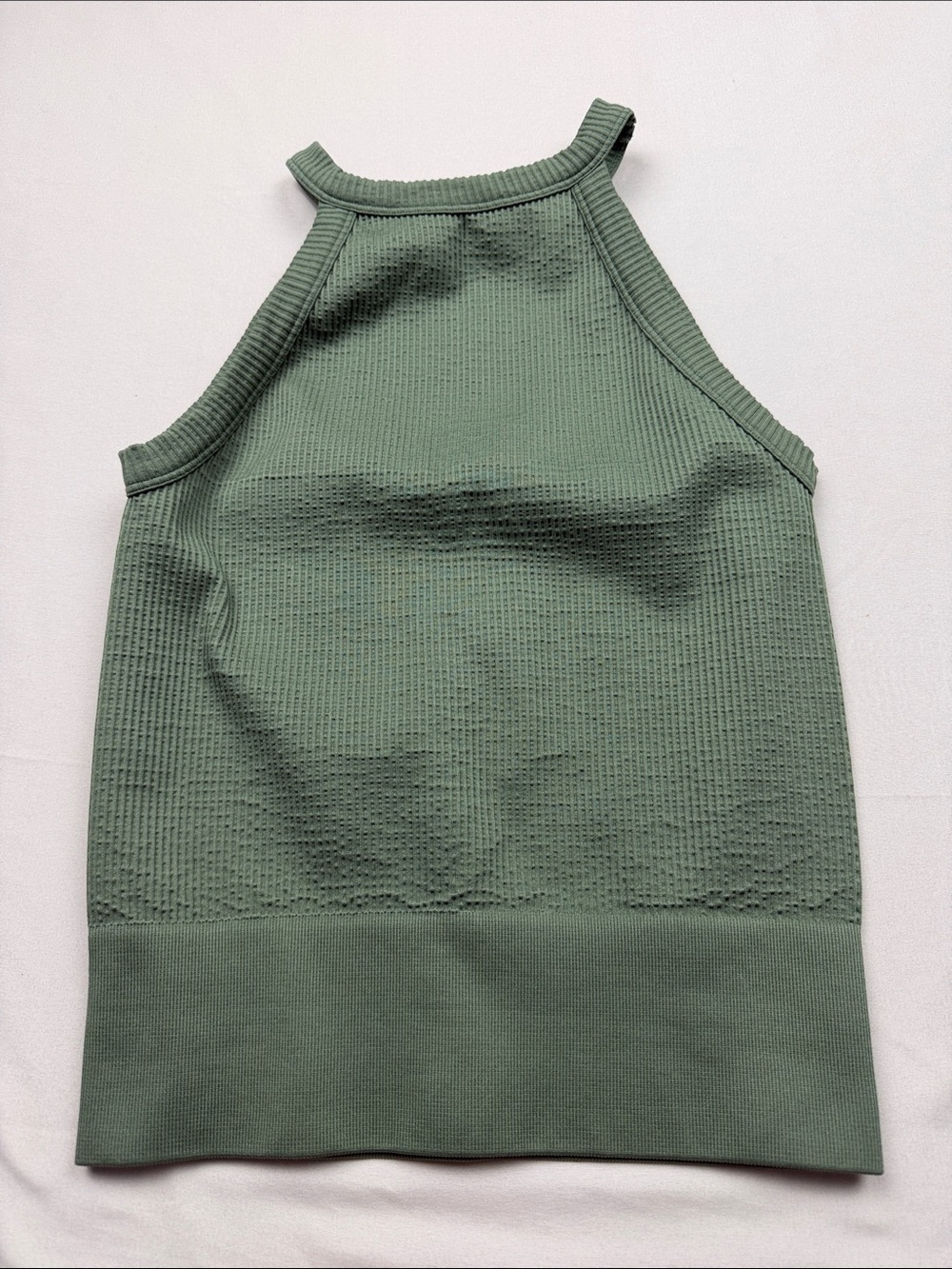 Free People Intimately Ribbed High Neck Tank Top olive green